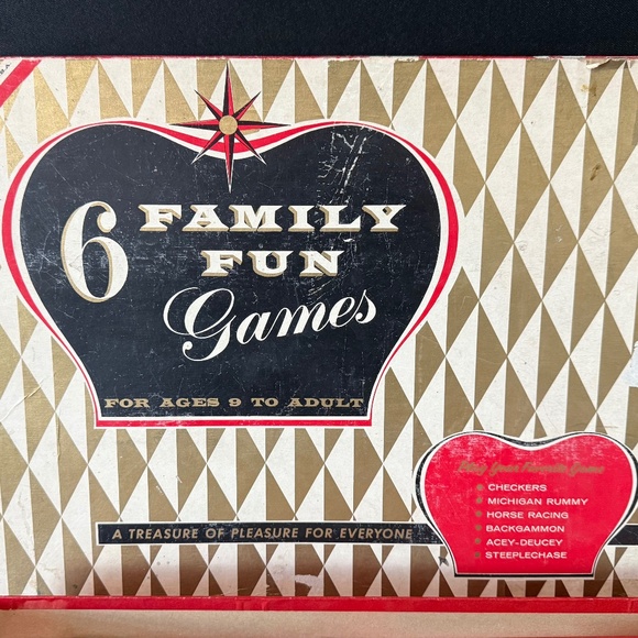 Vintage Board Game - 6 Family Fun Games - Picture 2 of 13